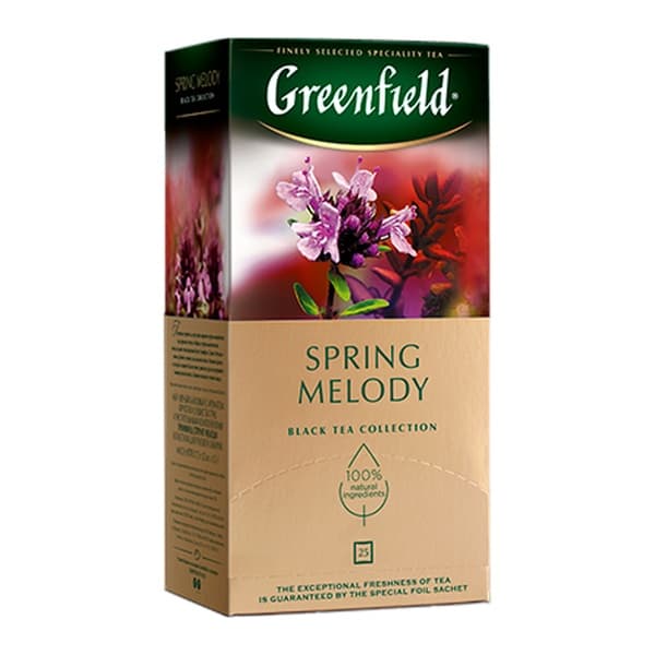 Чай черный в пакетиках (1,5гx25п) с чабрецом ГРИНФИЛД Spring Melody