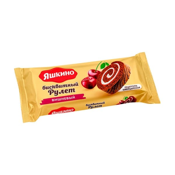 Рулет бисквитный Вишневый Яшкино, 200г