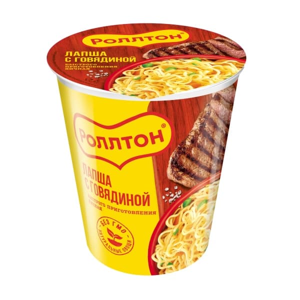 Лапша с говядиной стакан Роллтон 70г