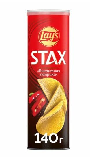 Чипсы картофельные Lays STAX со вкусом пикантной паприки, 140 г
