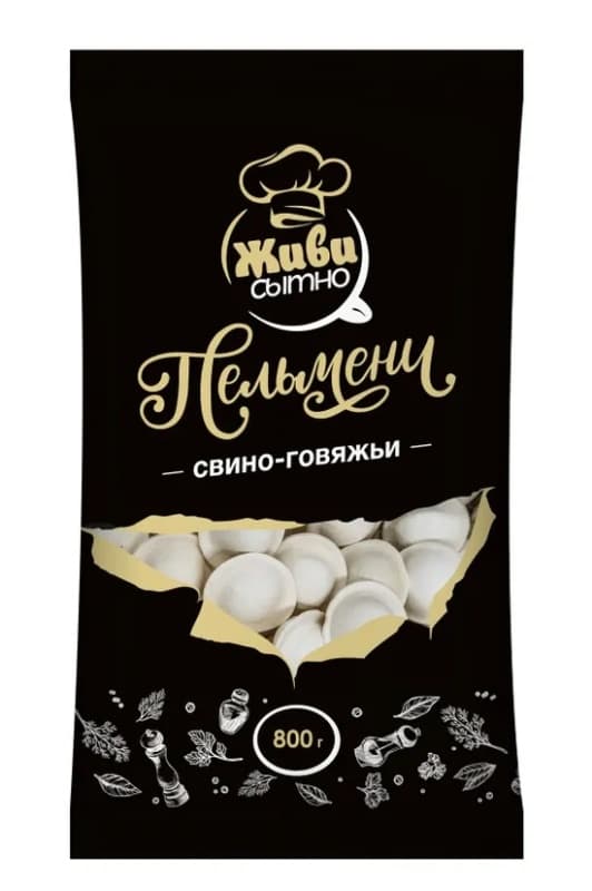 Пельмени свино-говяжьи ЖИВИ СЫТНО, 800г
