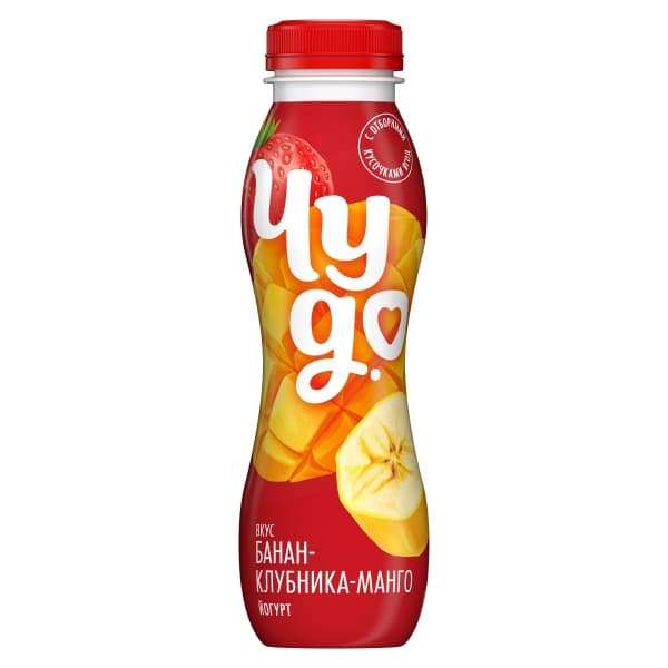 Йогурт питьевой банан,клубника, манго Чудо 1,9% 260г