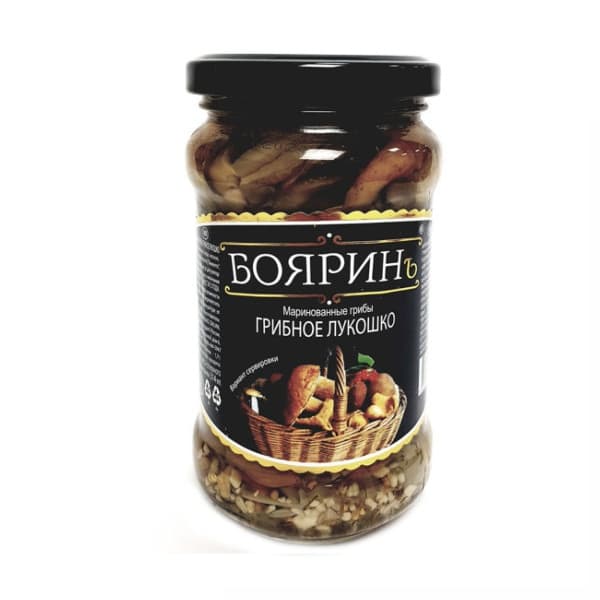 Грибы маринованные Грибное лукошко Бояринъ, 314мл ст/б 