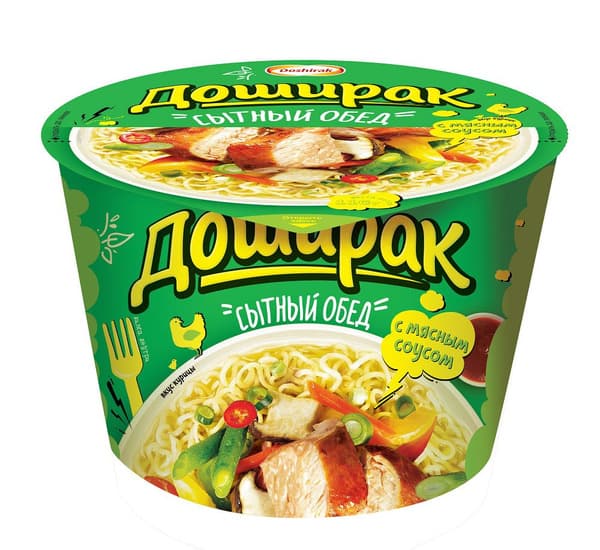 Лапша быстрого приготовления "Доширак Сытный обед" со вкусом курицы 110г