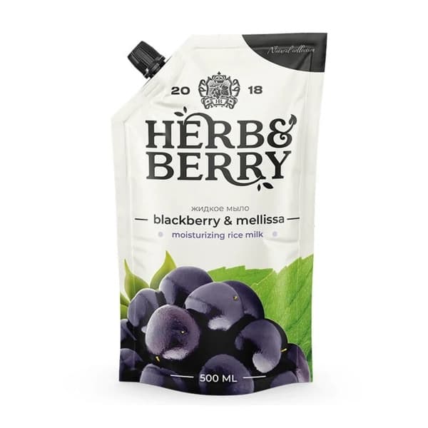 Мыло жидкое ежевика и мелисса Herb & Berry дойпак, 500мл