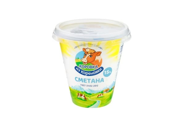 Сметана 15% Коровка из Кореновки, 300 г