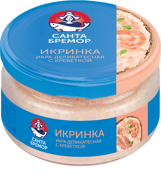 Икра деликатесная Икринка с креветкой Санта Бремор 160гр