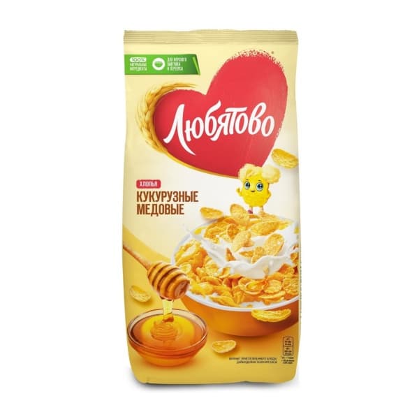 Хлопья кукурузные медовые Любятово 250г