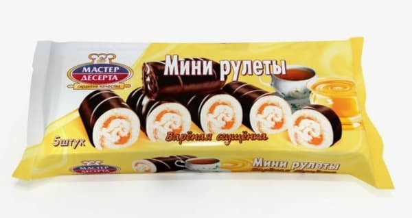 Мини-рулет бисквитный с сгущенкой Мастер Десерта, 175г
