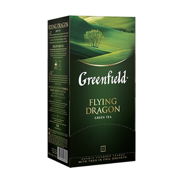 Чай зеленый в пакетиках (1,8гx25п) ГРИНФИЛД Flying Dragon