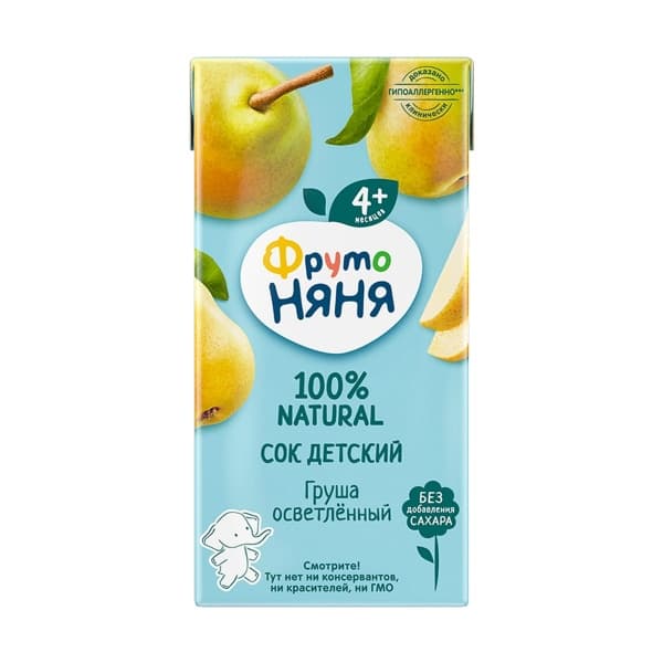 Сок груша осветленный ФрутоНяня, 0,2л