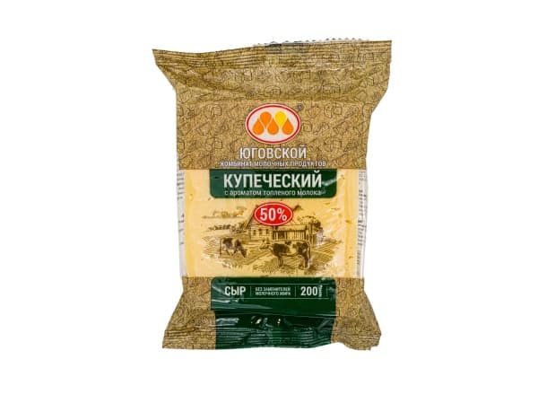 Сыр Купеческий с ароматом топлёного молока 50% Юговской, 200 г