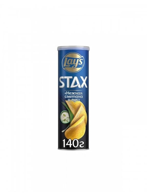 Чипсы картофельные Lays STAX со вкусом нежной сметаны и лука, 140 г