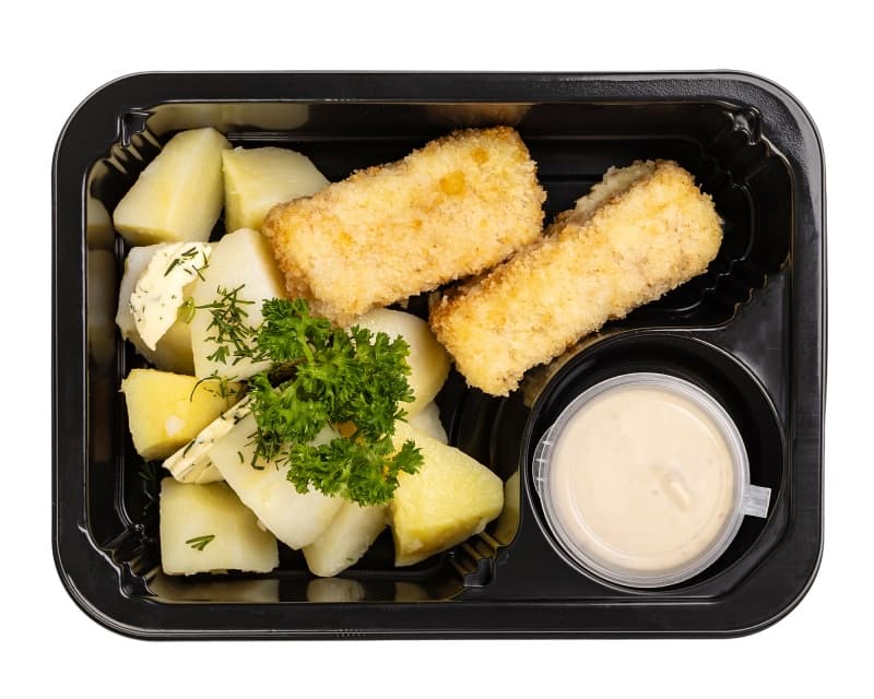 Филе минтая в сухарях панко и картофелем отварным, 250гр