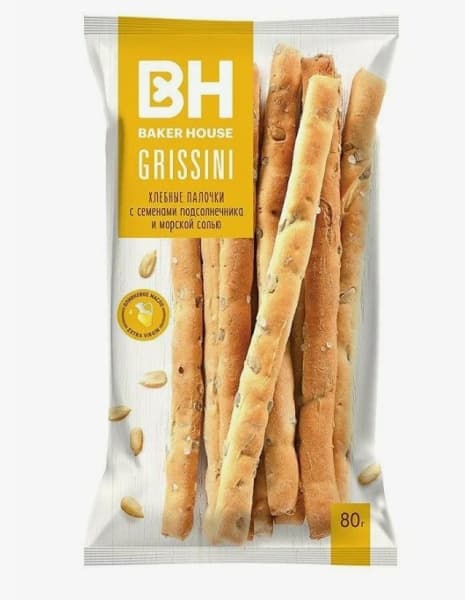 Хлебные палочки с семенами тыквы Grissini Baker House, 80г
