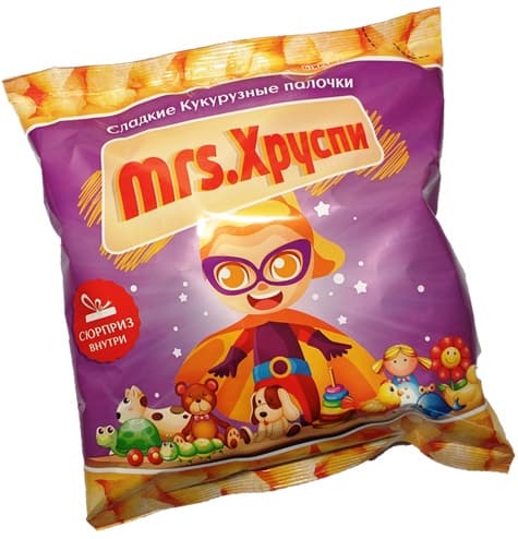 Кукурузные палочки mrs.Хруспи с подарком для девочки, 70г