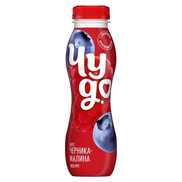Йогурт питьевой черника, малина Чудо 1,9% 260г