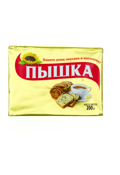 Маргарин Для Выпечки Пышка 72%, 200г