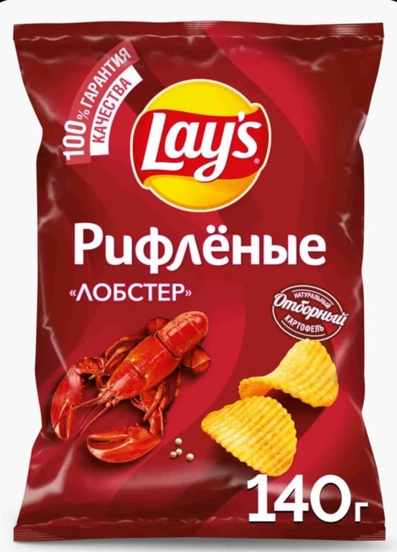 Чипсы картофельные Lays рифленые Лобстер, 140 г