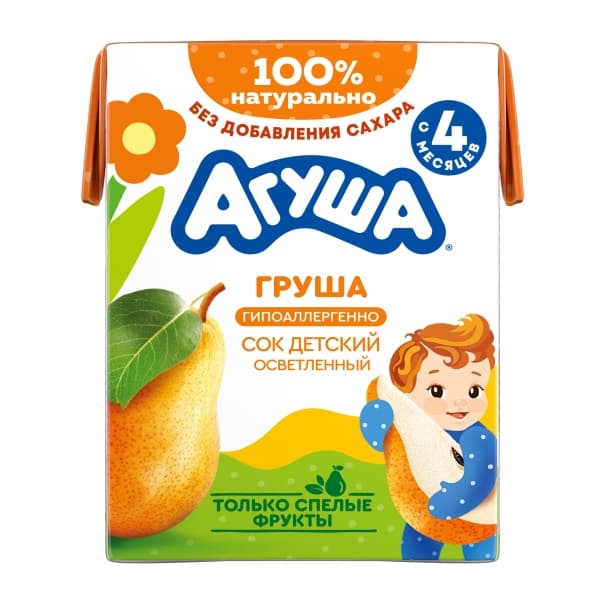 Сок груша осветленный Агуша 200мл