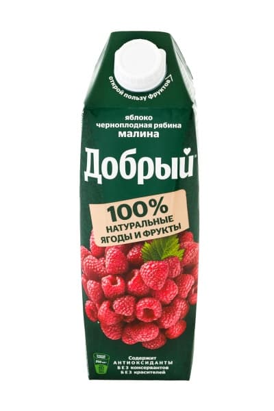 Нектар Яблоко, черноплодная рябина, вишня Добрый, 1 л