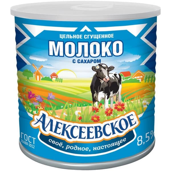 Сгущенное молоко 8,5% Алексеевское, 360 г
