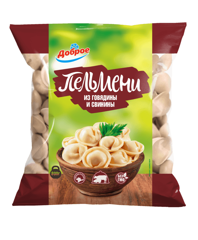 Пельмени с говядиной и свининой Доброе, 800гр