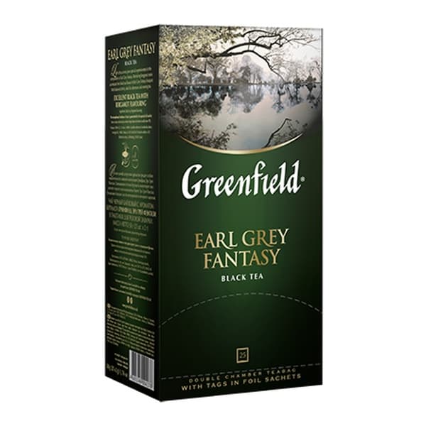 Чай черный с бергамотом в пакетиках (2гx25п) ГРИНФИЛД Earl Grey Fantasy
