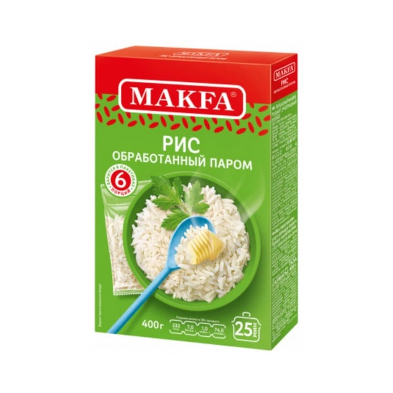 Рис длиннозерный в пакетиках для варки Макфа, 400 г