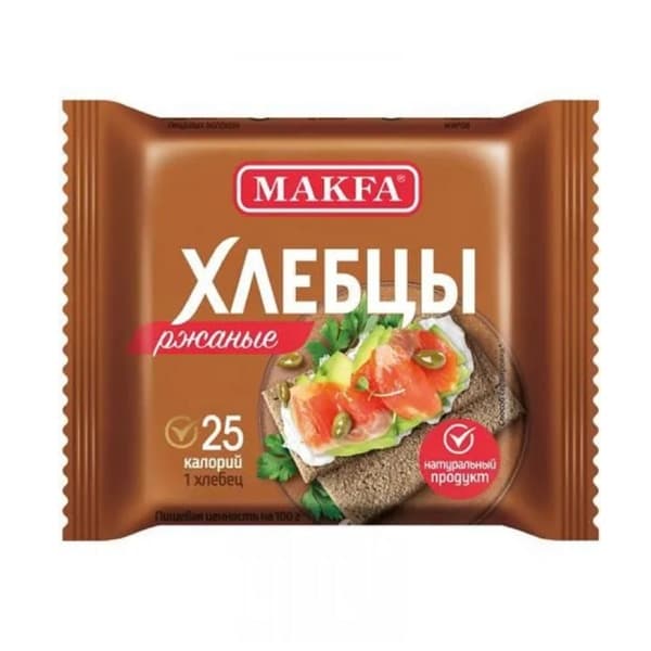 Хлебцы хрустящие запеченные ржаные Макфа 60г
