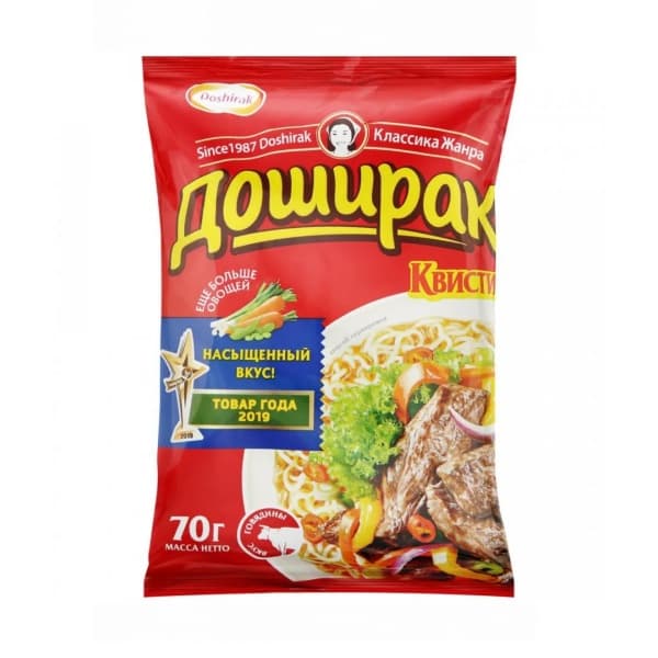 Лапша быстрого приготовления Доширак Квисти Говядина 70гр 