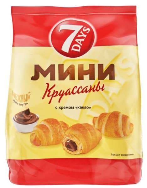 Мини круассаны c кремом "Какао" 7DAYS, 123гр
