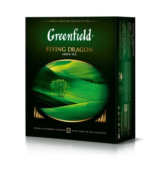 Чай зеленый в пакетиках (2гх100п)  ГРИНФИЛД Flying Dragon