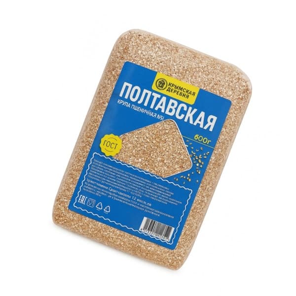 Крупа пшеничная шлиф. Полтавская  "Крымская деревня" 0,6кг