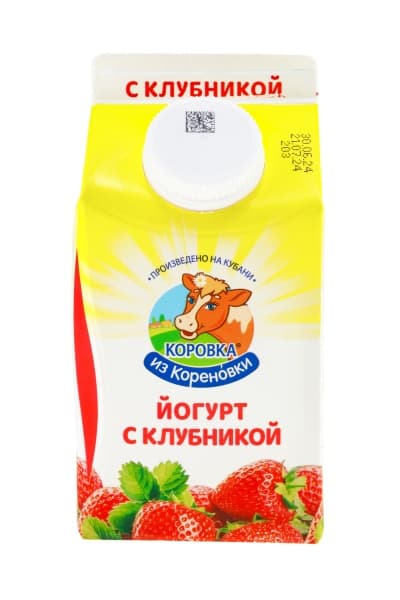Йогурт Клубничный 2,1% Коровка из Кореновки, 450 г