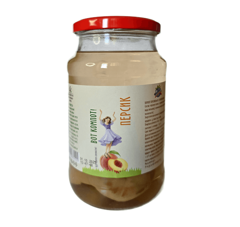 Компот персиковый НАШ КРЫМ, 0,95л 