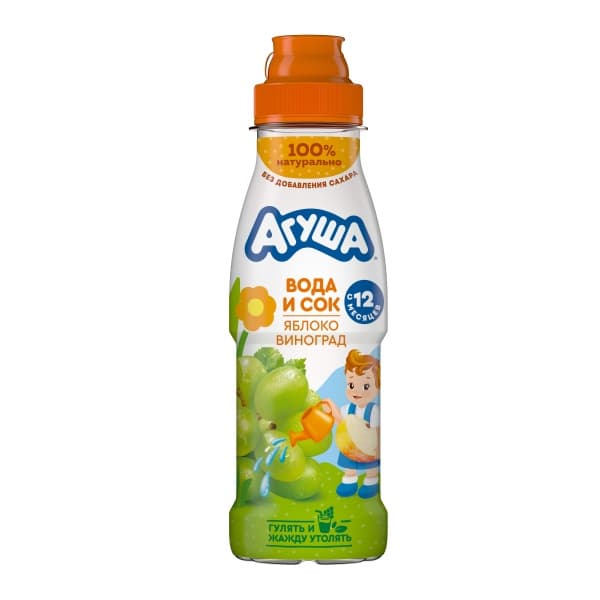 Напиток Сокосодержащий Яблоко Виноград Агуша 300мл