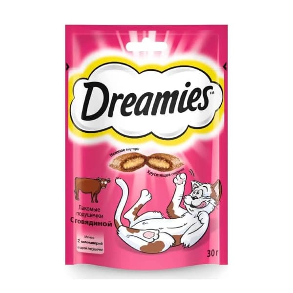 Лакомство для кошек с говядиной Dreamies, 30 гр