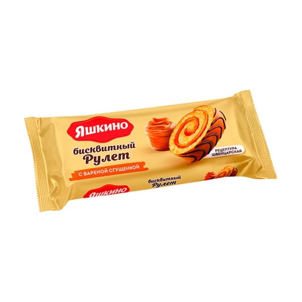 Рулет бисквитный с вареной сгущенкой Яшкино, 200г