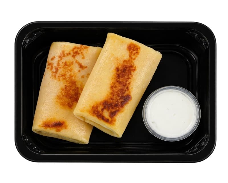 Блинчики с курицей и грибами+сметана, порция 160гр/30гр