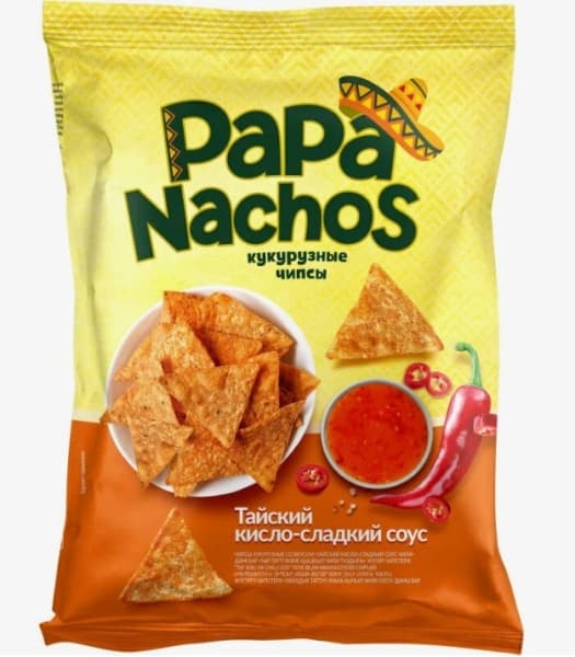 Кукурузные чипсы с соусом сальса Papa Nachos, 75г