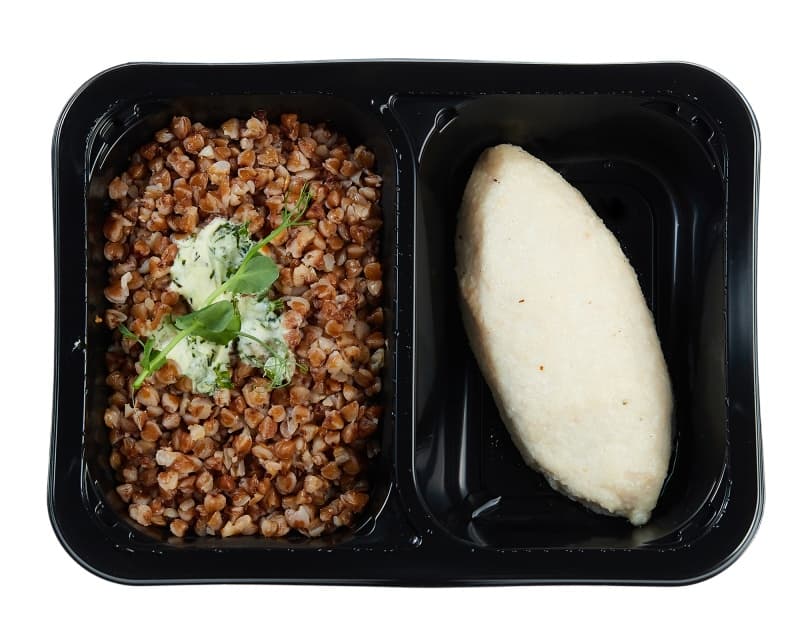 Котлета куриная паровая с кашей гречневой, 200гр