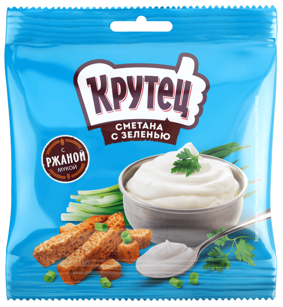 Сухарики со вкусом сметана с зеленью КРУТЕЦ, 35гр