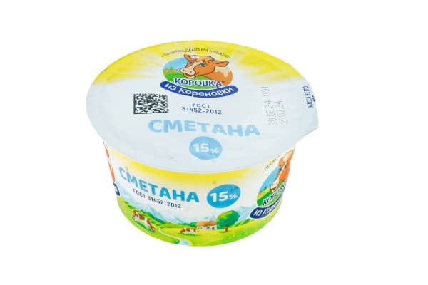 Сметана 15% Коровка из Кореновки, 180 г