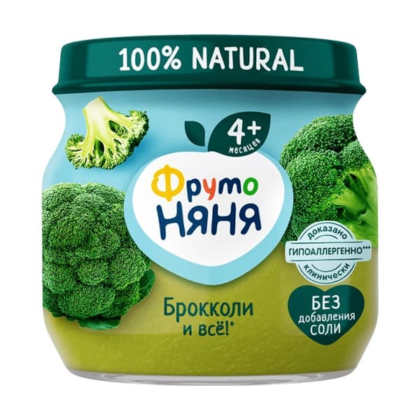 Пюре капуста брокколи ФрутоНяня, 80г