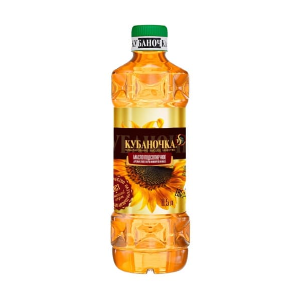 Масло подсолнечное нерафинированное КУБАНОЧКА 0,5л