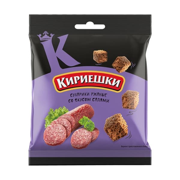 Сухарики ржаные со вкусом салями Кириешки, 40г