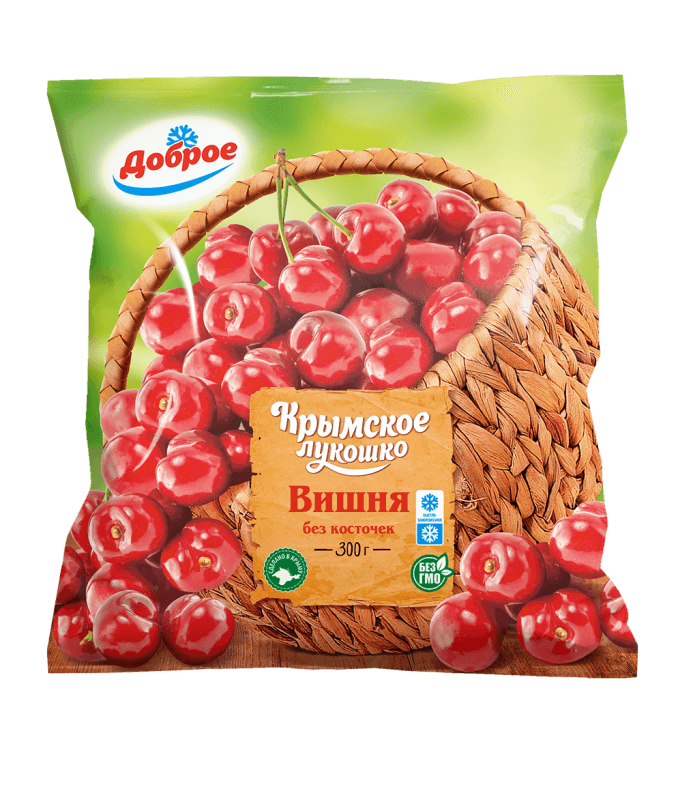 Вишня без косточки замороженная Крымское лукошко, 300гр 
