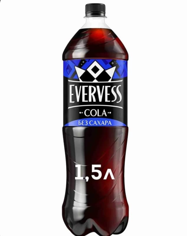 Напиток газированный Кола без сахара Evervess Cola, 1,5 л