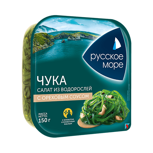Салат из водорослей Чука с ореховым соусом Русское море 150гр